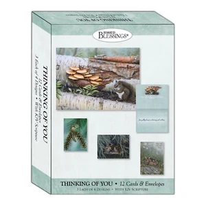 Card-Boxed-Shared Blessings-Thinking Of You-Woodlands (Box Of 12) - Picture 1 of 1