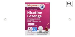 WALGREENS NICOTINE LOZENGE CHERRY-2MG -72PC 2 MG SUGAR FREE Expiry 27 - Picture 1 of 3