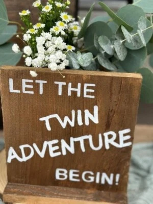 Настольные украшения ручной работы для душа мальчика-близнеца - Изображение 1 из 4