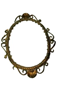 1890s FRENCH BRONZE ORMOLU SHELL SWING FRAME MIRROR MARRIAGE CASKET PART ANTIQUE - Picture 1 of 4