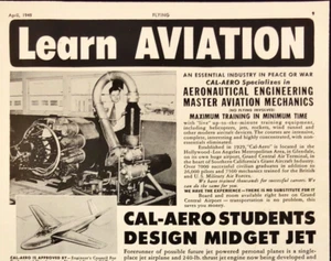 1949 Cal-Aero Technical Institute Design Midget Jet Vintage Print Ad - Picture 1 of 7