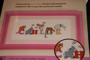Arche Noah Alphabet machen Sie einen beliebigen Namen oder Wörter 7x3 Neu in Verpackung gezählt Kreuzstich-Set - Bild 1 von 8