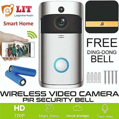 Wireless WiFi Video Doorbell Smart Phone Camera Door Bell Ring CCTV Security IE • 49.99€