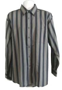 Men's Britches Stripe Long Sleeve Black Button Front Shirt XL - Picture 1 of 4
