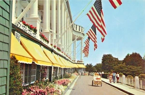 Mackinac Island Michigan Grand Hotel Front Visage Vtg Postcard CP321 - Picture 1 of 2
