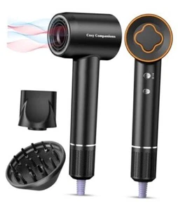 Hair Dryer - 150000 RPM High-Speed Brushless Motor Negative Ionic Blow Black - Picture 1 of 7