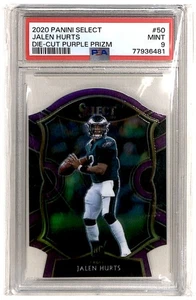 2020 Select Die-Cut Purple Prizm Jalen Hurts PSA 9 Philadelphia Eagles #50 - Bild 1 von 2