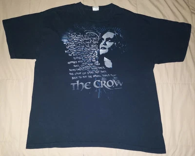 CAMISETA DE COLECCIÓN 2010 EL CUERVO XL PELÍCULA PROMO GÓTICA TEXTO NEGRO BRANDON LEE PRINT TEE Foto 1 de 4