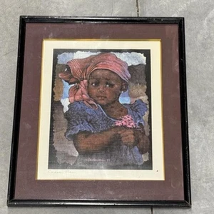 Vintage signiertes Kunstwerk Fleurie 1985 gerahmtes Gemälde Druck Lauren? Mystery Artist - Bild 1 von 7