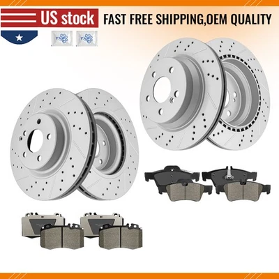 Rotores perforados delanteros y traseros almohadillas cerámicas para Mercedes-Benz CLS500 CLS550 E550 Foto 1 de 4