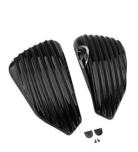 Black Battery Side Covers Fit For Harley Sportster XL883 XL1200 X48 2014-2022 - Picture 1 of 4