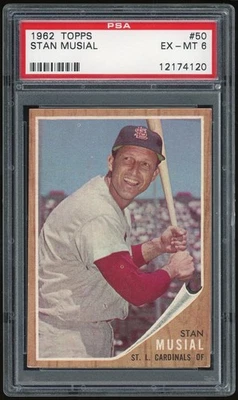 1962 Topps #50 Stan Musial PSA 6 *4120 Foto 1 de 2
