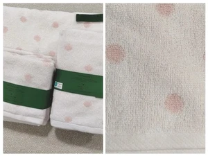 Kate Spade POLKA DOTS 8 pc BATH HAND TOWELS WASHCLOTHS Pastel Pink White SPA NEW - Picture 1 of 5