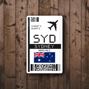 SYD Sydney, Australia Airport Glossy Sticker - Laptop/Decorative Travel Sticker - Picture 1 of 4