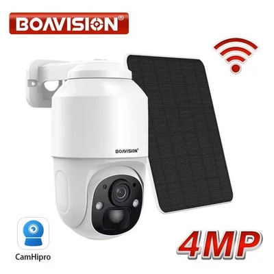 BOAVISION 1x Solar Rechargeable Battery 2K WIFI IP Camera Indoor/Outdoor Camhipro App