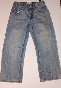 Boys Levi's 505 Size 6 Adjustable Waist Blue Jeans Few Stains See Photos  - Picture 1 of 6