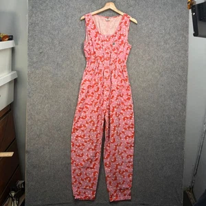 Lucy & Yak Jumpsuit Womens Size UK M Pink Eve Print Juni Brushed Organic Cotton - Picture 1 of 14