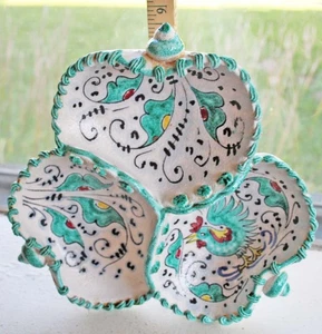 Schöne italienische Keramik Hahn geteilt Servierschale - Bild 1 von 6