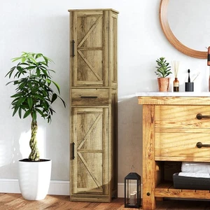 67" Tall Bathroom Storage Cabinet, Narrow Bathroom Cabinet, Gray - Picture 1 of 11