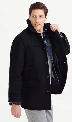 J. Crew University Jacket 100% Wool L Coat Peacoat Lined Thinsulate - Image 1 of 4