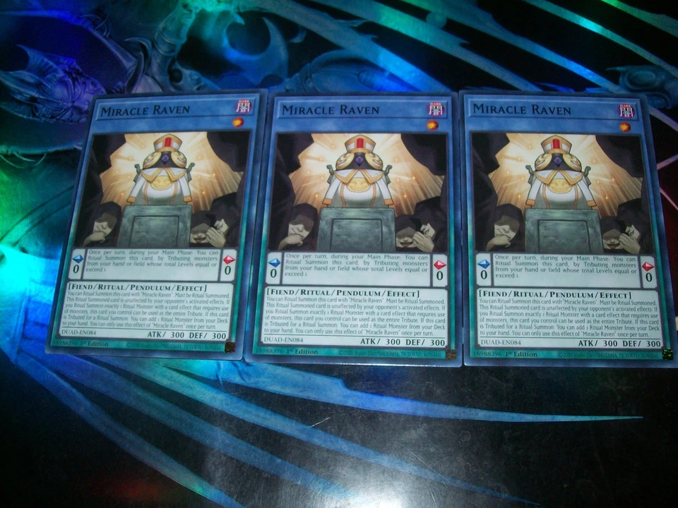3x Miracle Raven 1st Edition Common DUAD-EN084 Yu-Gi-Oh! - Image 1 of 1