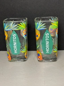 2er Set - Hornitos Tequila Agave Sugar Skulls All Around Logo Eckig Schnapsgläser - Bild 1 von 7