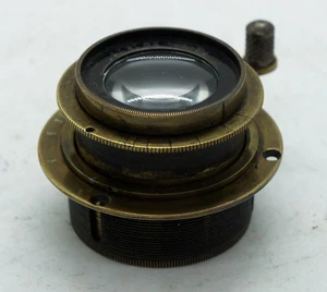 Vintage brass lens H.ROUSSEL PARIS STYLOR 105 mm F4.5 COVERS 6x9 cm - Picture 1 of 6
