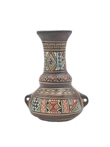 Jarrón vintage de cerámica detallada pintado a mano arte popular Cusco Perú 4" de alto - Imagen 1 de 13