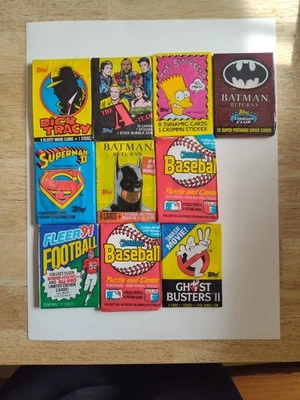 Paquete de cera vintage sellado tarjetas coleccionables 10 paquetes Foto 1 de 4