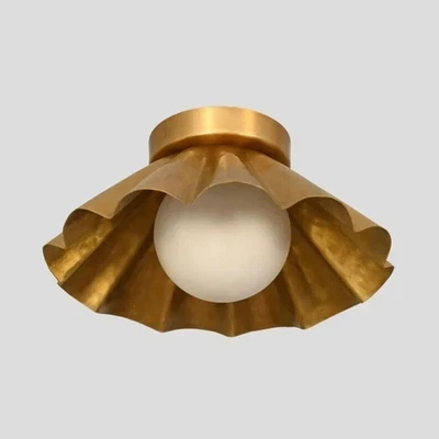 Flush mount Ceiling light Italian Brass Pendant Handmade Glass Globe Mid Century - Image 1 of 4