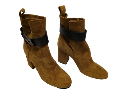 Botines PIERRE HARDY marrón claro con cierre de cinturón negro en la parte superior - 38 - nuevos sin caja Foto 1 de 4