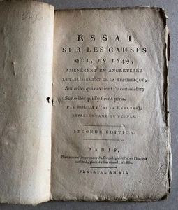 [Révolution d'Angleterre] Boulay —  Essai sur les causes[…]1649 — Baudoin — 1799 - Imagen 1 de 9
