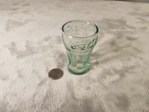MINI Coca Cola Coke Small Green Glass 4" Pebbled Mottled Glass Toy Vintage - Picture 1 of 7