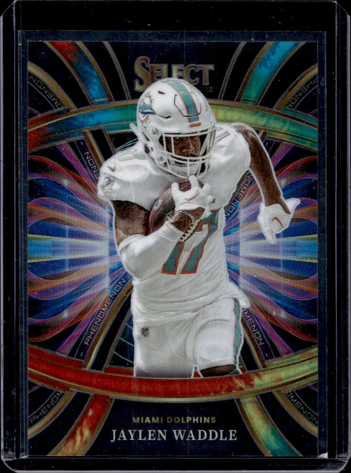 2022 Panini Select Jaylen Waddle Phenomenon Tie-Dye Prizm #16/25 Dolphins