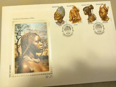 South West Africa 1982 HEAD DRESSES Commemorative Issue SILK FDC No 1 - Image 1 of 2