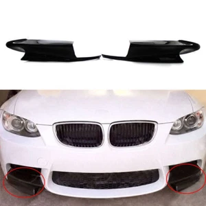 2pcs Front Bumper Splitters Lip Fit BMW E92 M3 2008-2013 Glossy Black Auto - Picture 1 of 9