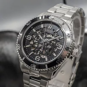 Orologio Uomo Aquacy Scheletro Automatico Movimento Miyota by Citizen 200M Nero - Foto 1 di 21