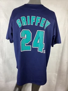 VTG 1999 Genuine Merch By True Fan Seattle Mariners #24 Ken Griffey Jersey Sz Lg - Picture 1 of 12