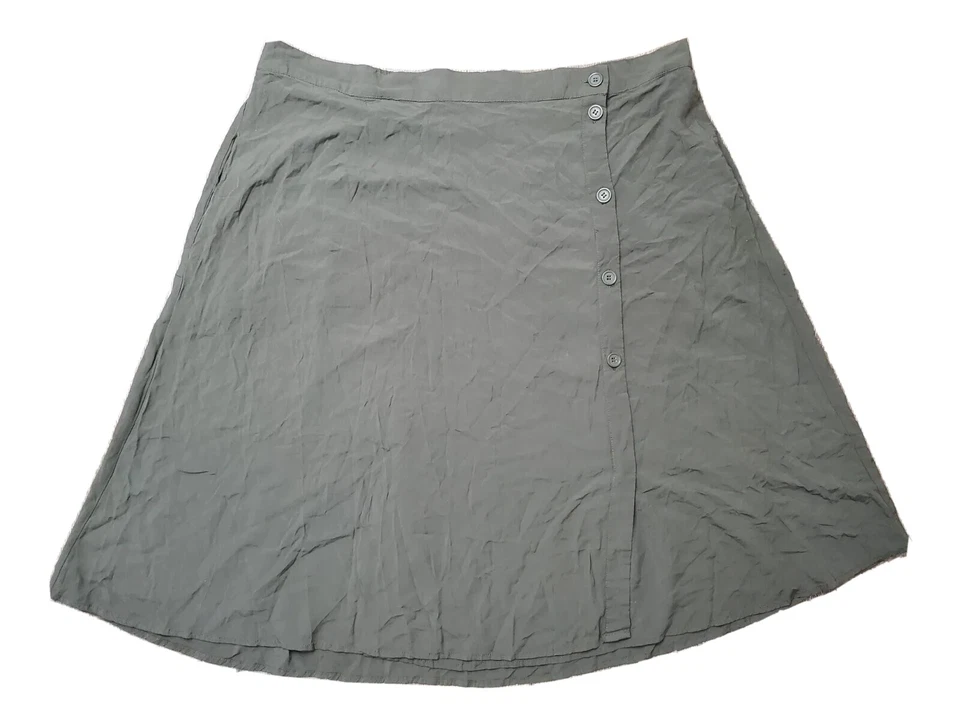 Falda para mujer Catherine MaLandrino Plus 2X verde oscuro cintura elástica botón lateral Foto 1 de 4