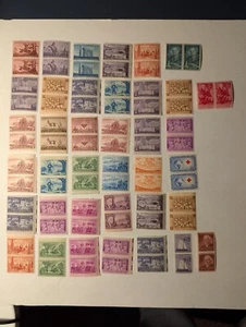 38 US Postal Stamps Pairs MNH OG 1945-1957 Read Desc For Scott # - Picture 1 of 2