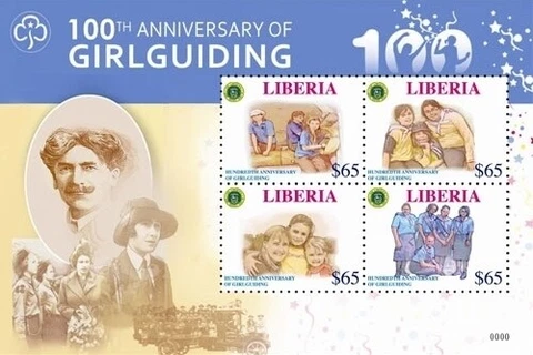 Liberia - 2010 - GIRL GUIDING 100th ANNIVERSARY - Sheet of 4 MNH - PERF Cover
