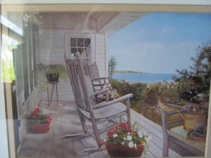 Robert DeSantis Wood Framed Art SHELTER ISLAND 15x13" Coastal Home Decor Picture - Picture 1 of 13