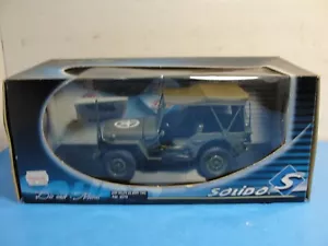 Jeep Willy US Army by Mira Solido Ref: 8075 1:18 Scale Army Green New In Box - Picture 1 of 10