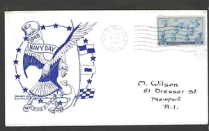 #935 1948 NAVY DAY USS VULCAN NAVAL CANCEL - Picture 1 of 1