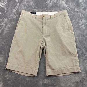 Polo Ralph Lauren Shorts Men's Size 33 Tan White Micro Striped Chino Preppy - Picture 1 of 13