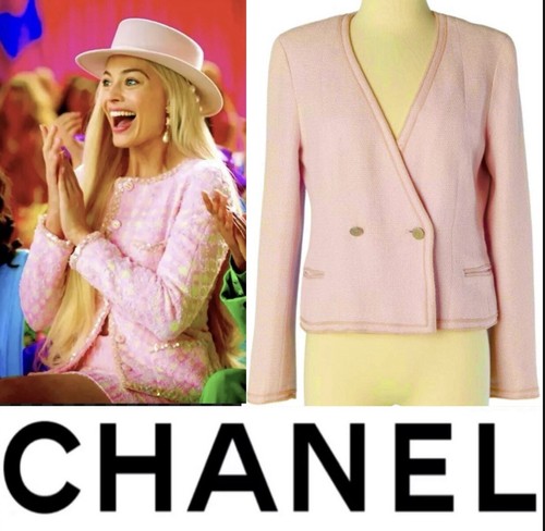 Chanel Vintage 2000 Barbie Rosa Tweed Lurex Giacca 44 46 12 14 Cappotto Vintage Logo L
