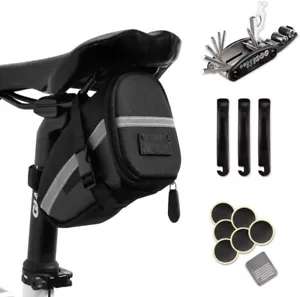 Bike Tire Repair Tool Kit,Home Bicycle Repair Bag 16 in 1 Bike Saddle Tool Bag - Picture 1 of 9