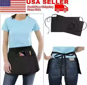 Kitchen 3 Pocket Waitress Apron Waist Aprons for Home and Kitchen Server Apron - Picture 1 of 12