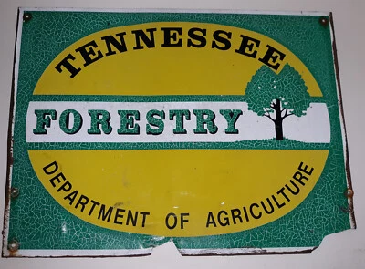 Tennessee Forestry Dept of Agriculture Metal Sign VINTAGE TN FOREST SIGN RARE - Image 1 of 4