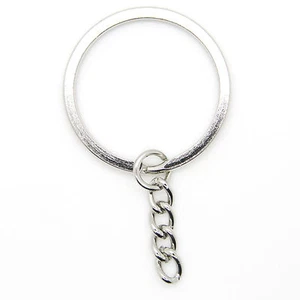 100 pcs Keychain Split Ring 1-1/4" 32mm with Extender Chain Keyring Heavy Duty - Picture 1 of 6